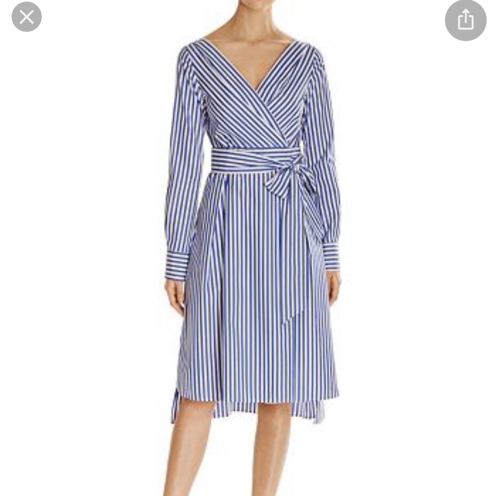 WEEKEND MAX MARA VANESIO STRIPED COTTON POPLIN DRESS SZ 4